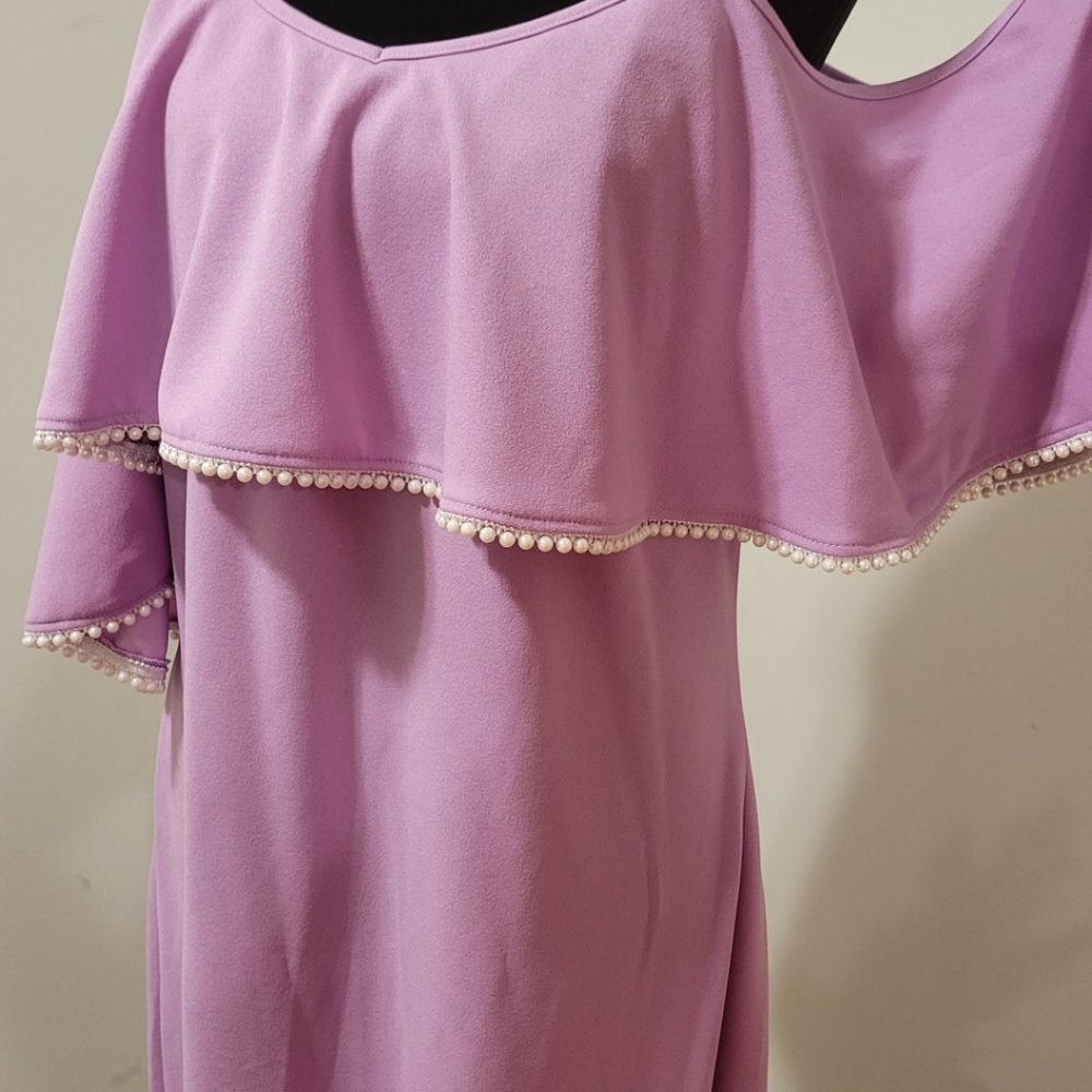 Cold Shoulder Ruffle Mermaid Dress - Picture 4 of 4